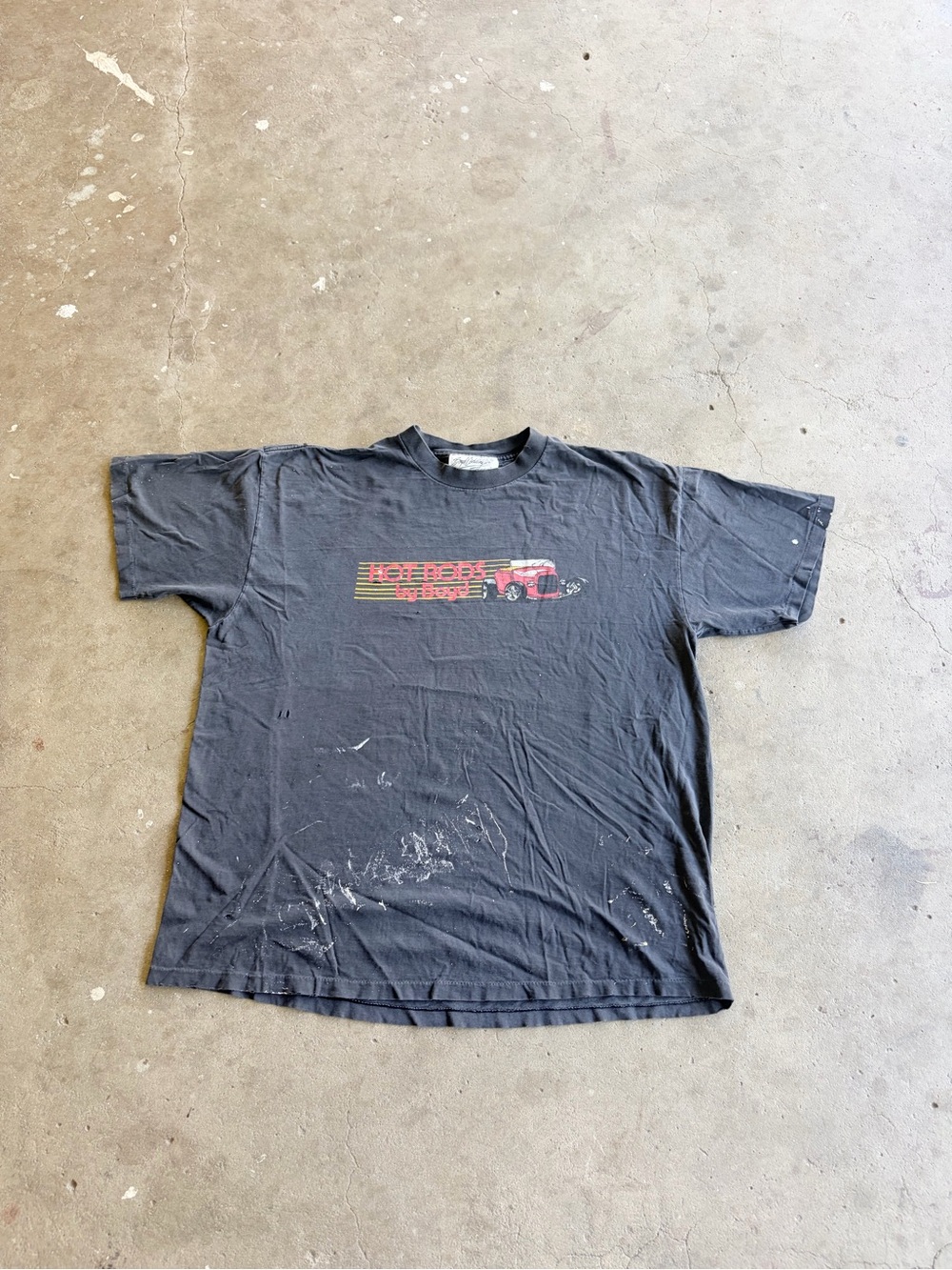Men's Black Graphic Short-Sleeve Tee with Red Accent